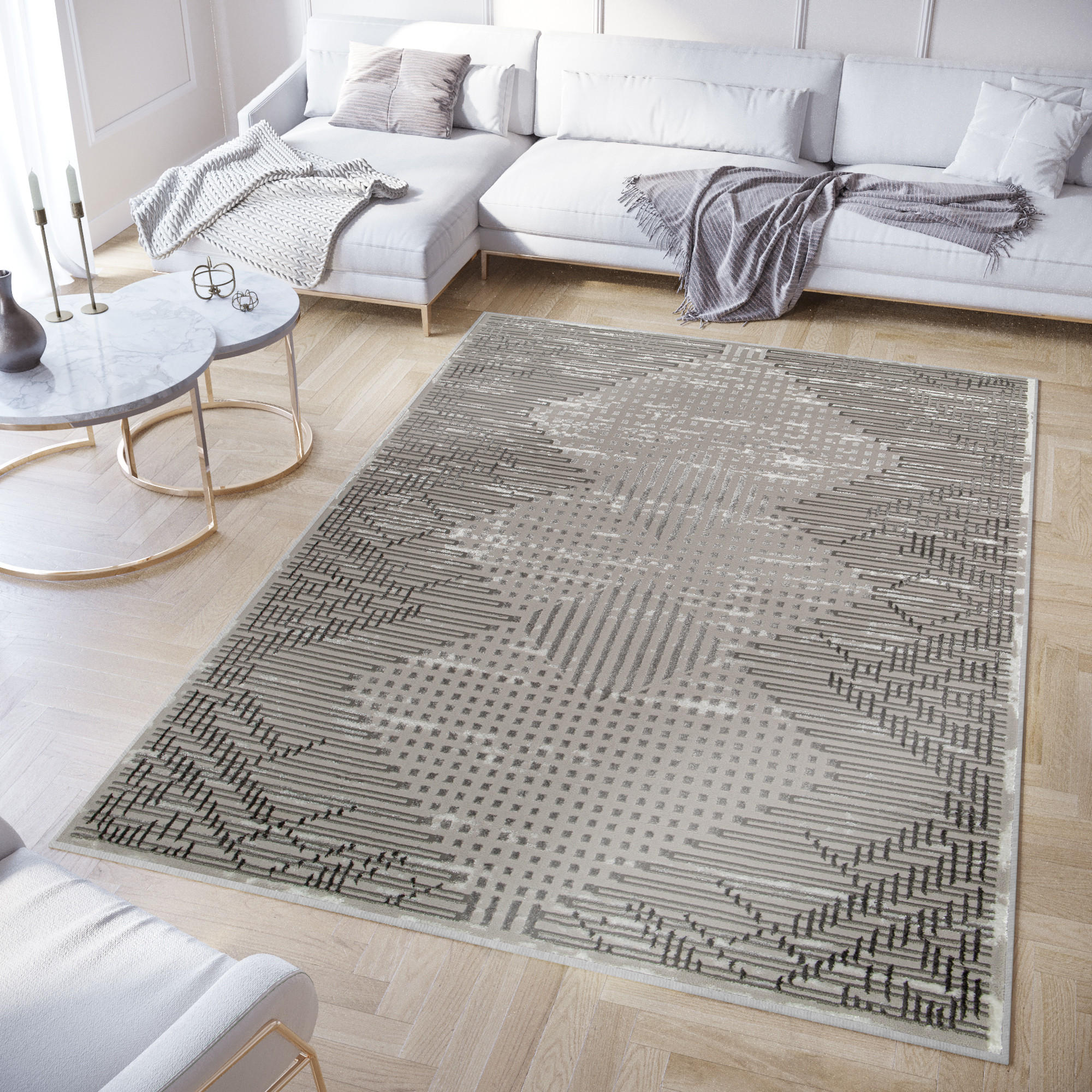 TEPPICH CRYSTAL Grau 250/350 cm - Grau, Textil (250/350cm) - Tapiso