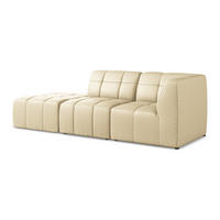 ECKSOFA Links Kunstleder Beige - Beige/Schwarz, Holzwerkstoff/Kunststoff (240/90cm) - Makamii