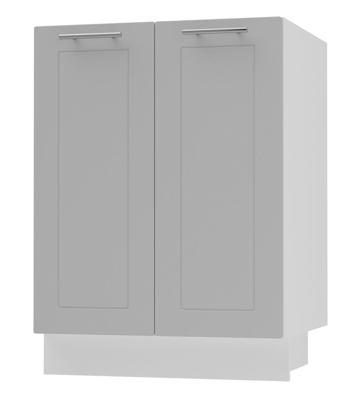 UNTERSCHRANK Bari D11/60 Weiß / RAL 7040 fenstergrau 60 / 50 / 82cm - Weiß/Grau, Holz/Holzwerkstoff (60/82/50cm) - Feldmann-Wohnen