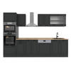 KÜCHENZEILE R-Line Anthrazit Landhaus/Anthrazit 300 cm mit Hochschrank, ohne Arbeitsplatte - Anthrazit, Holzwerkstoff (300/81.6/46cm) - Vicco