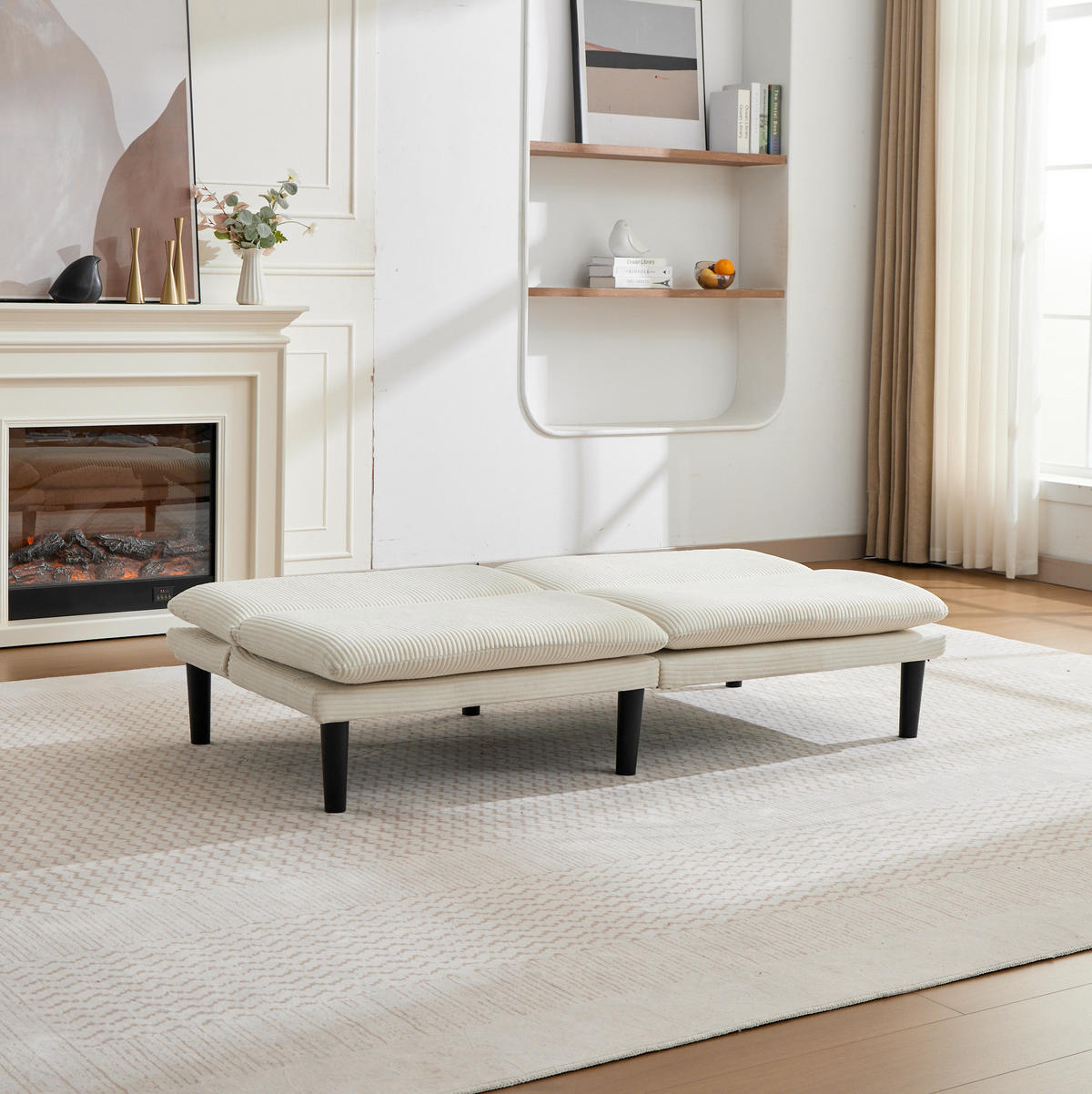 SOFA 2-Sitzer mit verstellbarer Rückenlehne Beige - Beige, Holzwerkstoff (168/67/86cm) - Meubliv