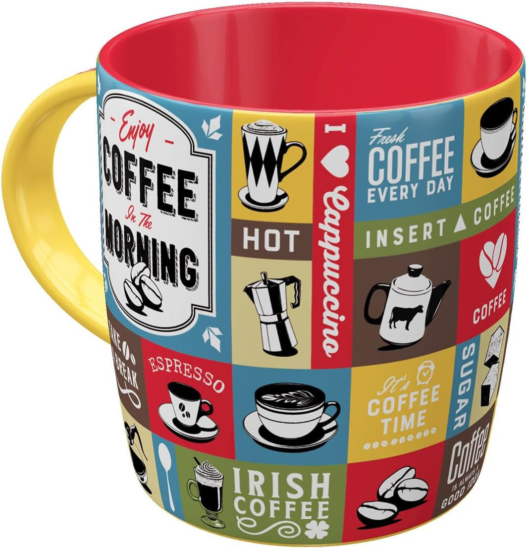KAFFEETASSE 330 ml Coffee Collage - Multicolor, Keramik (0.33L) - Nostalgic-Art