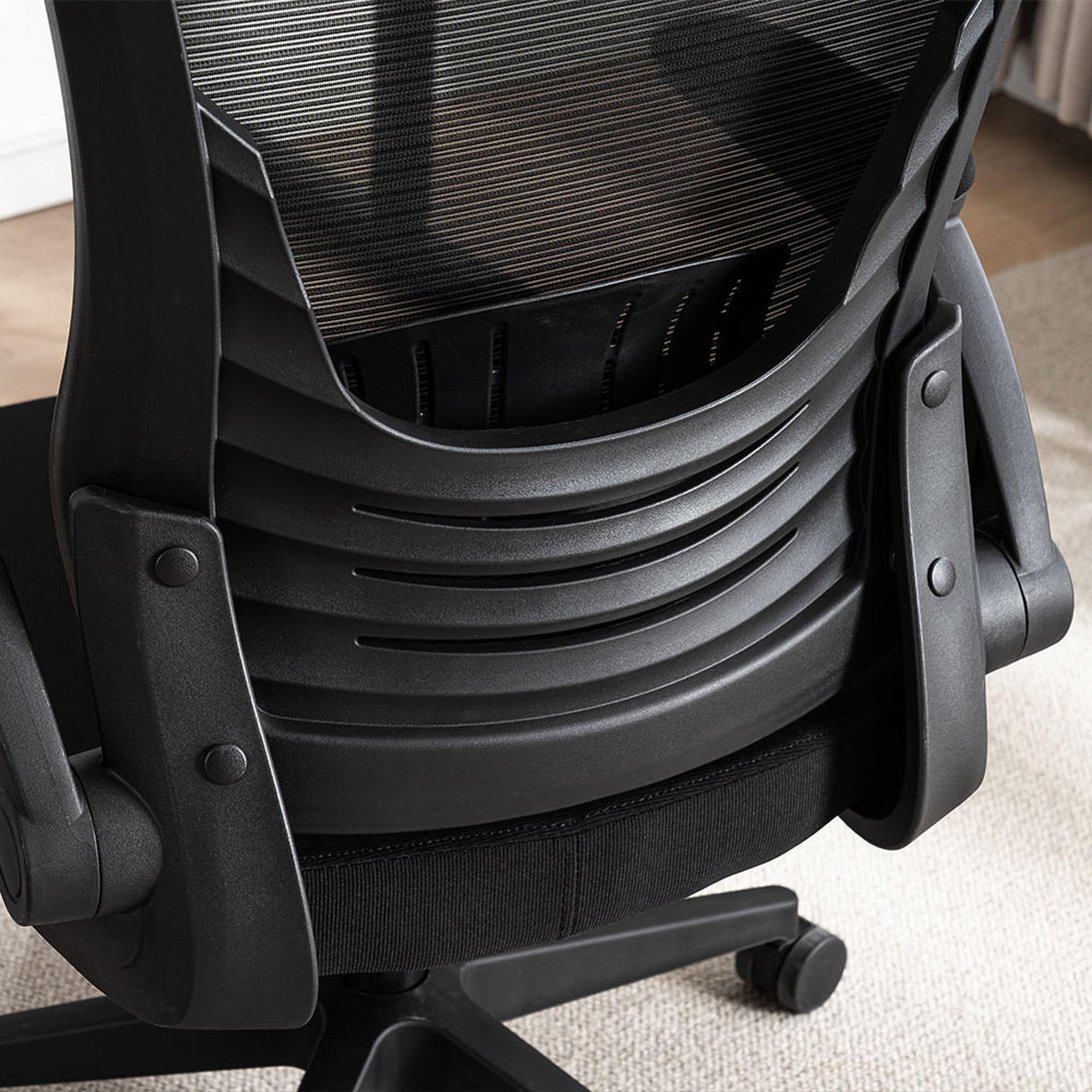 SCHREIBTISCHSTUHL ZELA - Farbe: Schwarz - Schwarz, Textil/Metall (58/107/62cm) - Home Deluxe