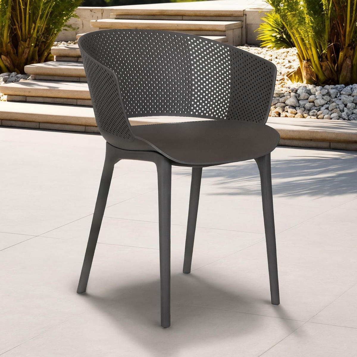 GARTENSTÜHLE OLINDO 4er-Set grau - Grau, Textil (43/81/47cm) - IDIMEX