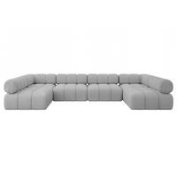 WOHNLANDSCHAFT modulares Sofa Garvo-U2 - 380x190x70 cm Hellgrau Bouclé - Hellgrau, Holzwerkstoff/Textil (380/70/190cm) - ALTDECOR