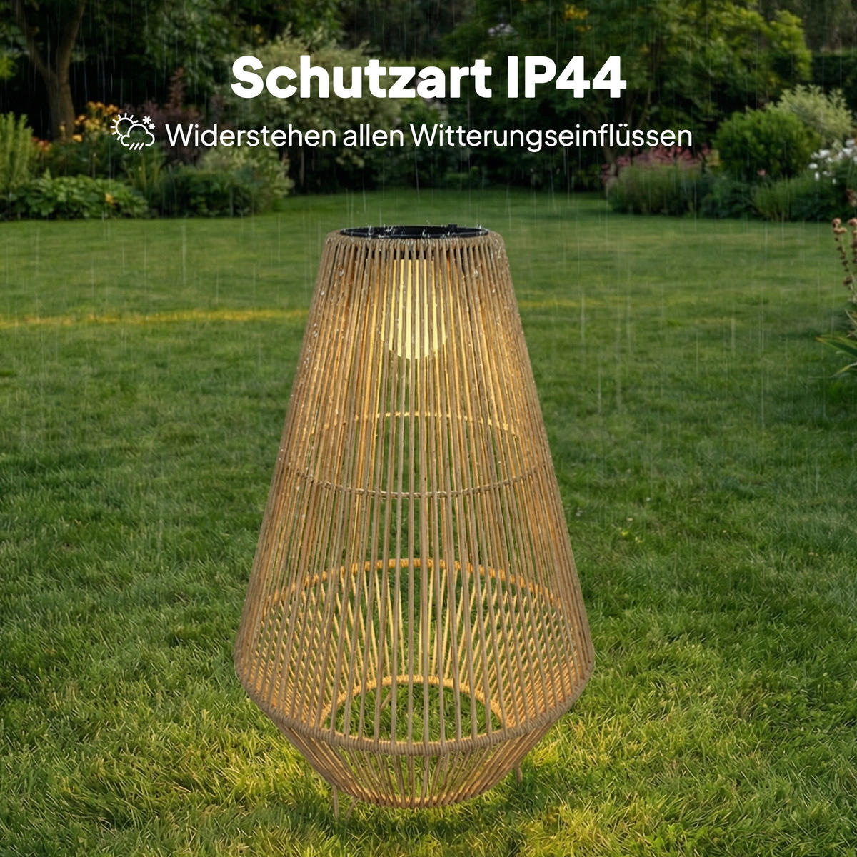 SOLARLEUCHTE Wasserdicht Stahl Gelb - Gelb, Kunststoff (35/35/55cm) - Outsunny