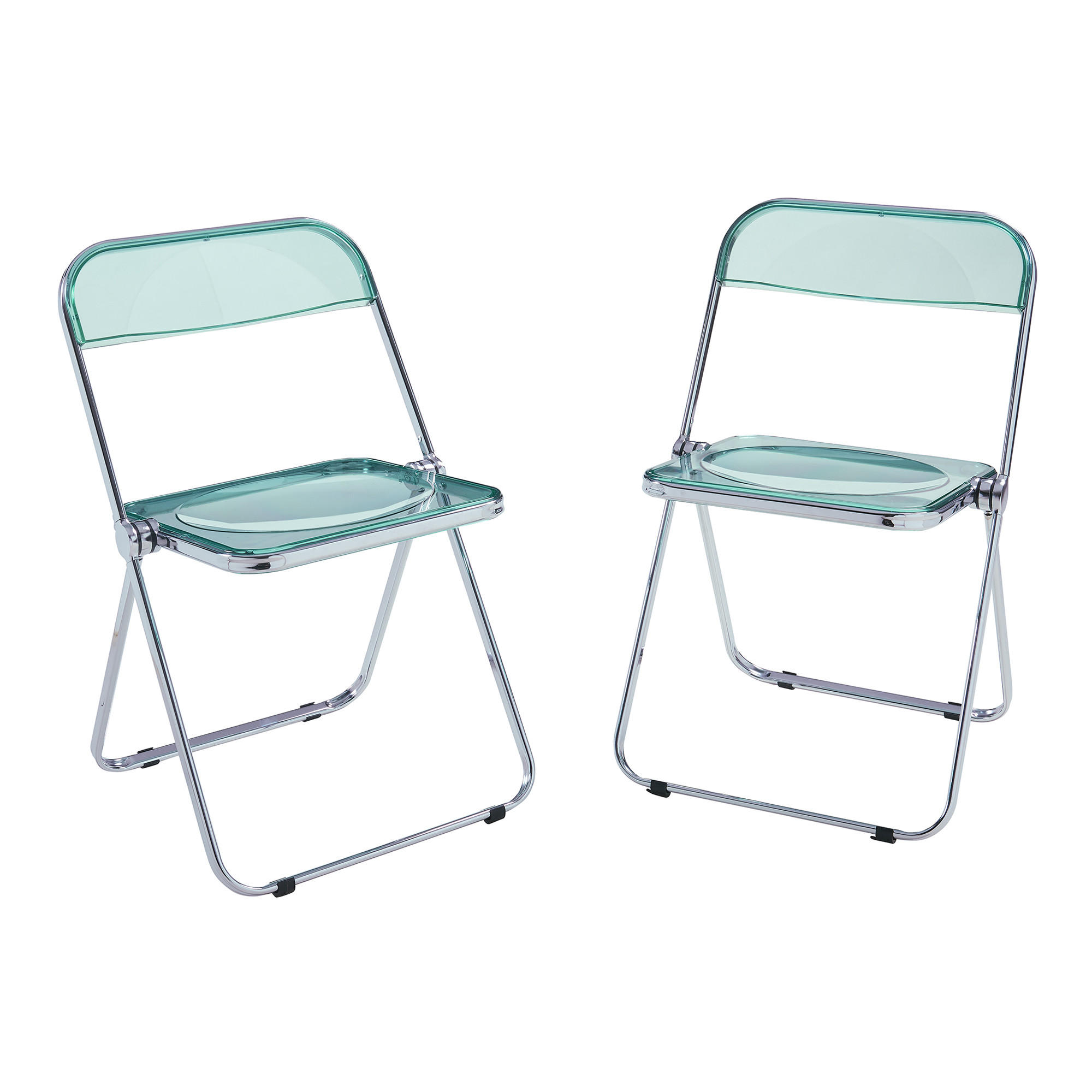 KLAPPSTUHL-SET Pornainen 2 TLG. - Mintgrün, Kunststoff/Metall (46/74/47cm) - [en.casa]