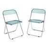 KLAPPSTUHL-SET Pornainen 2 TLG. - Mintgrün, Kunststoff/Metall (46/74/47cm) - [en.casa]