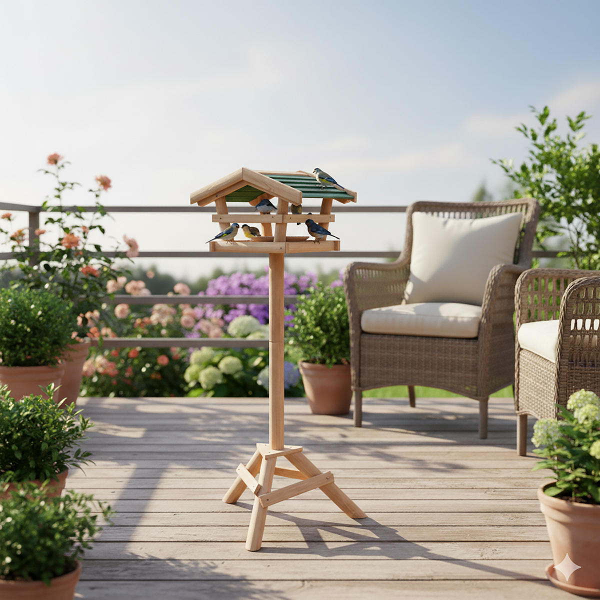 VOGELHAUS - Hellbraun, Holz (37/100/28cm) - Relaxdays