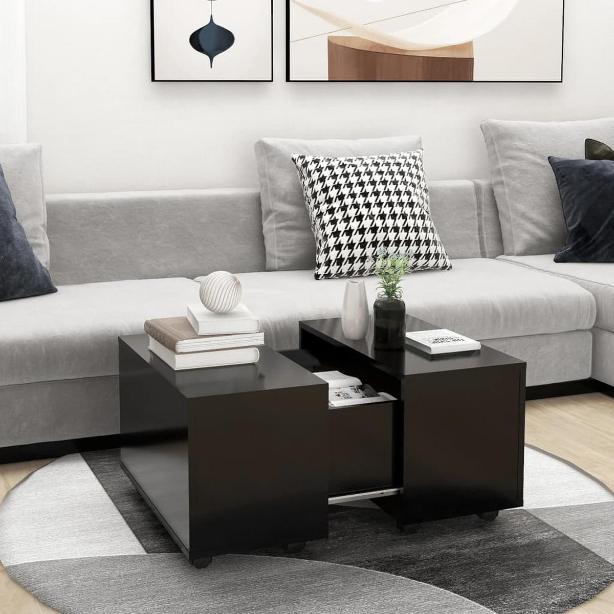 COUCHTISCH Schwarz 60x60x38 cm Holzwerkstoff - Schwarz, Holzwerkstoff (60/60/38cm) - furnicato