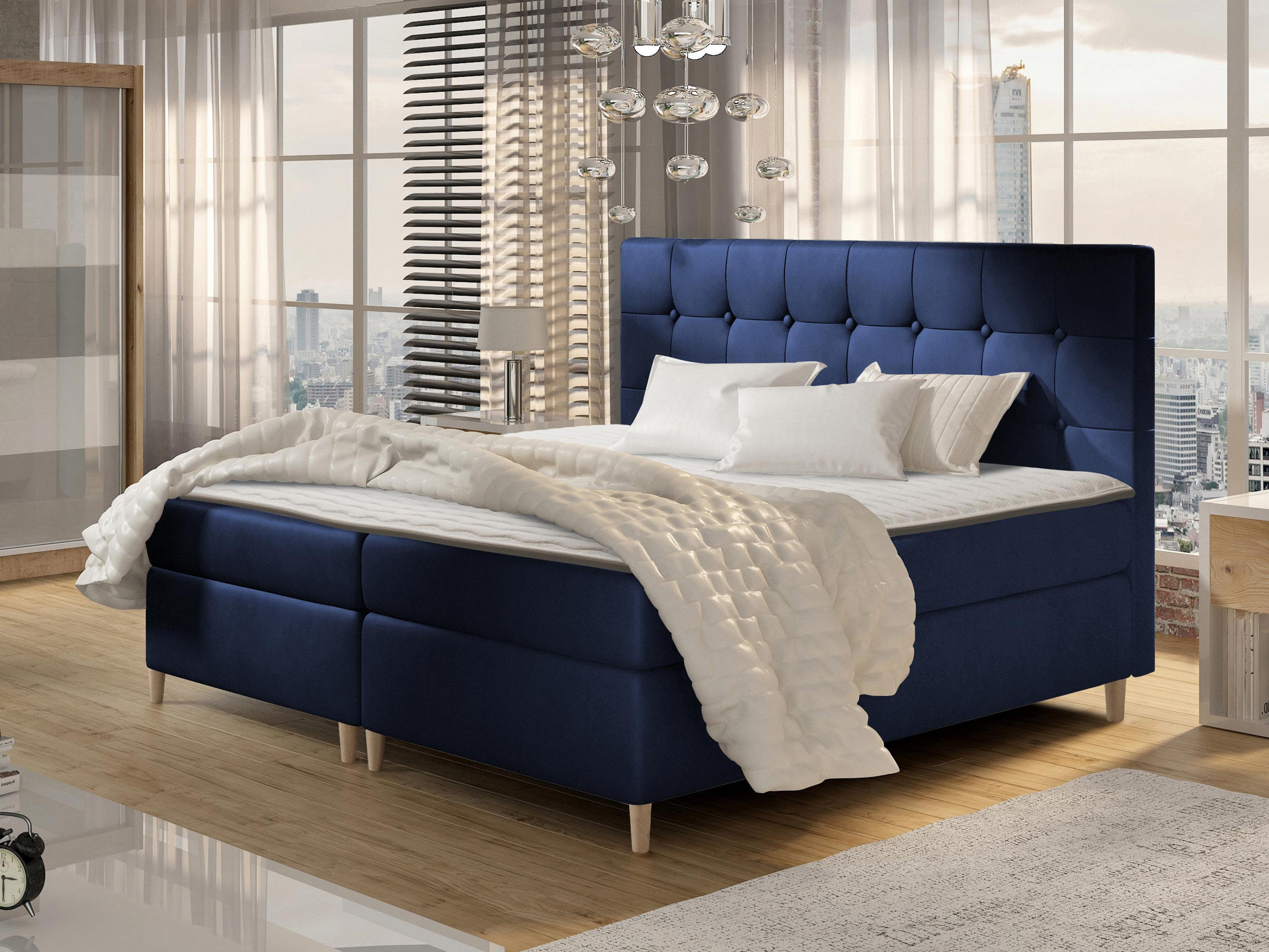 BOXBETT Avanti - Dunkelblau, Holz/Textil (120/200cm) - MIRJAN24