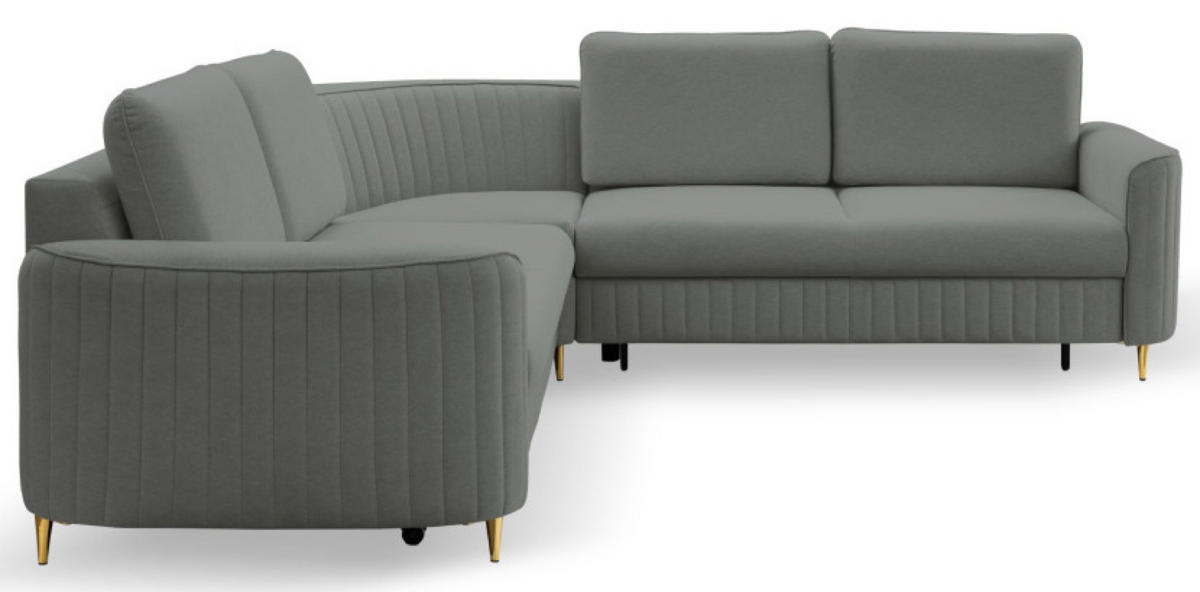 ECKSOFA Grafit LOREN Mit Schlaffunktion Und Bettkasten - Graphitfarben, Textil (251/251cm) - Sepro Meble