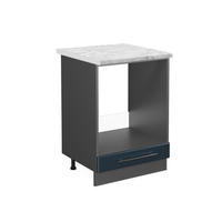 HERDUMBAUSCHRANK Fame-Line Dunkelblau Hochglanz 60 cm, AP Marmor - Anthrazit/Dunkelblau, Holzwerkstoff (60/82/60cm) - Vicco