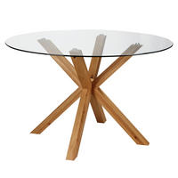ESSTISCH, Eicheholz - Braun, Glas (120/120/75cm) - Oviala