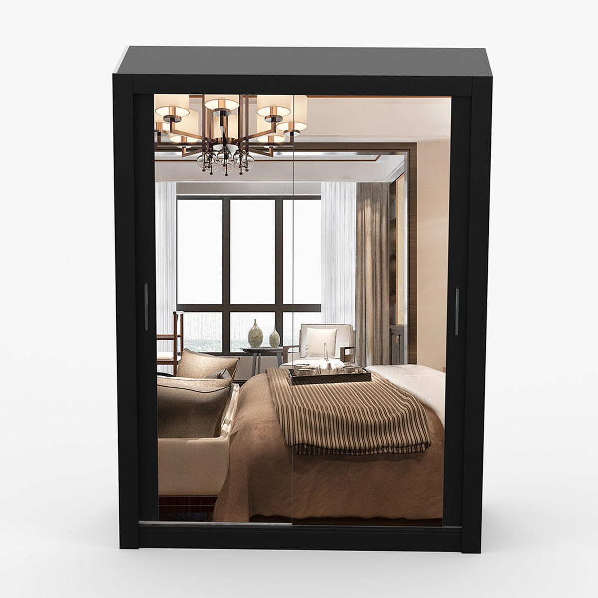 SKŘÍŇ s otočnými dveřmi Milan 150 cm 150/215/64 cm, 2dveřová, černý - černá, kompozitní dřevo (150/215/64cm) - imoebel24