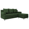 SCHLAFSOFA Dover Cord mit Polsterhocker - Chromfarben/Grün, Holz/Kunststoff (192/80cm) - MIRJAN24