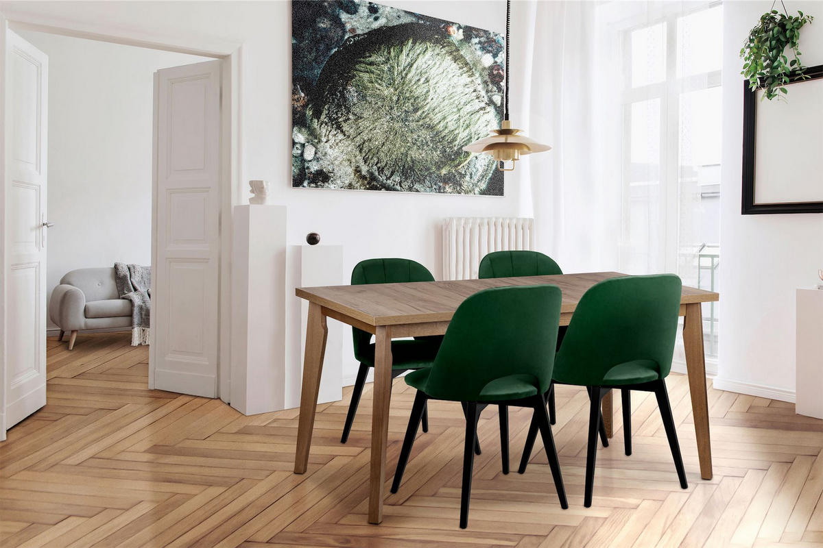 ESSTISCH RHENA ausziehbar bis 190cm, Braun - Wildeiche/Braun, Holz (150/77/80cm) - KONSIMO®