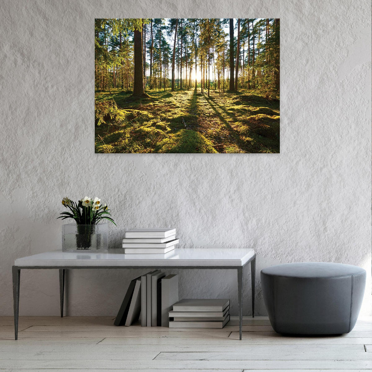 LEINWANDBILDER Wald Natur Wohnzimmer 120x80 - Multicolor, Holzwerkstoff (120/80cm) - Wallarena