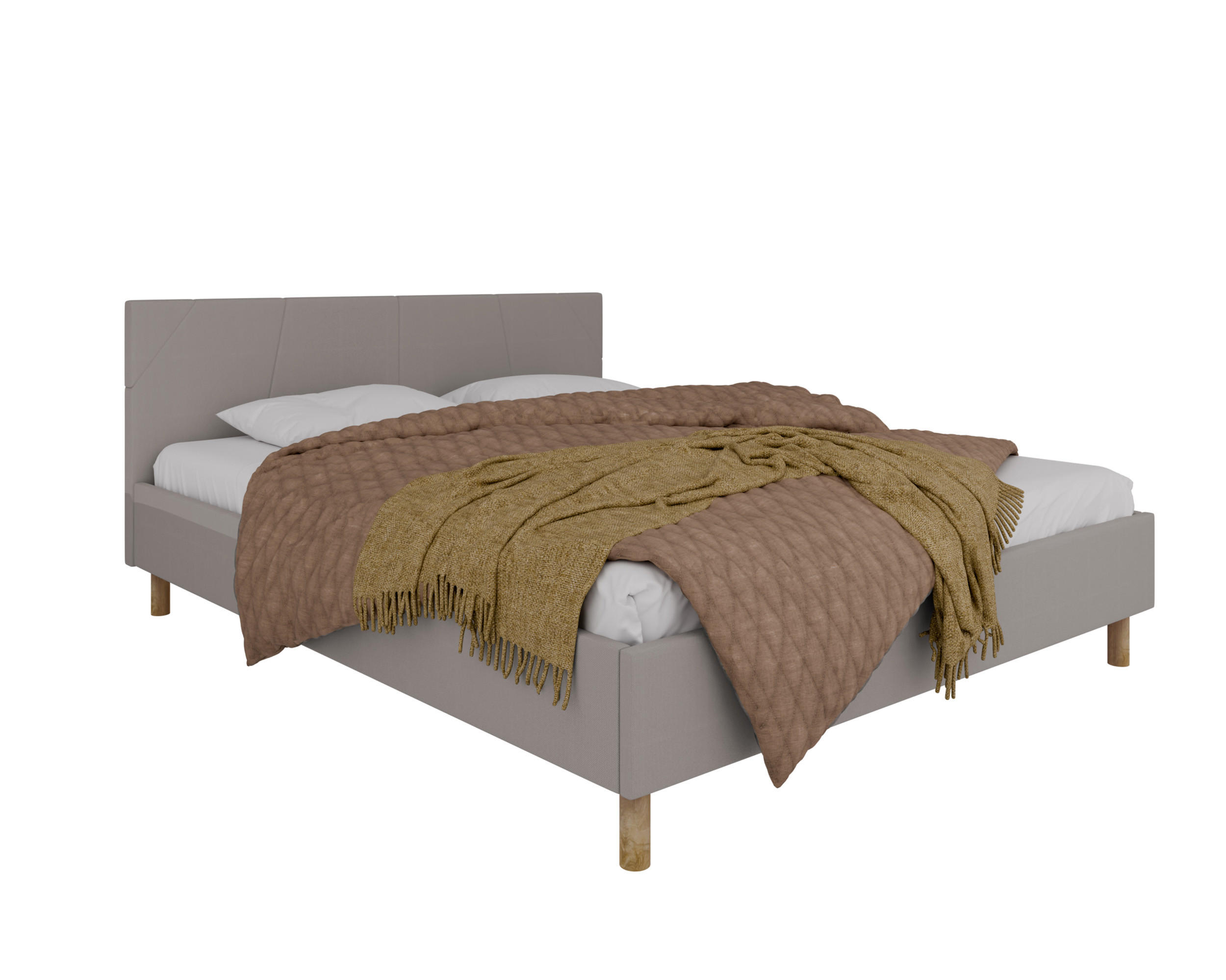 POLSTERBETT ALMORE 160x200cm, Taschenfederkernmatratze LIORA(19cm), stahl - Dunkelgrau, Holz (160/200cm) - Homesy
