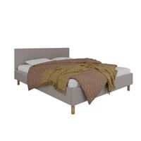 POLSTERBETT ALMORE 160x200cm Elegantes Polsterbett für modernen Wohnstil , Taschenfederkernmatratze mit kokos KORNOS (20cm), stahl - Dunkelgrau, Holz - Homesy