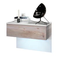 NACHTTISCH Sleep Fronten in Eiche Nordic - Silbereichenfarben, Holzwerkstoff (60/46/35cm) - Vladon