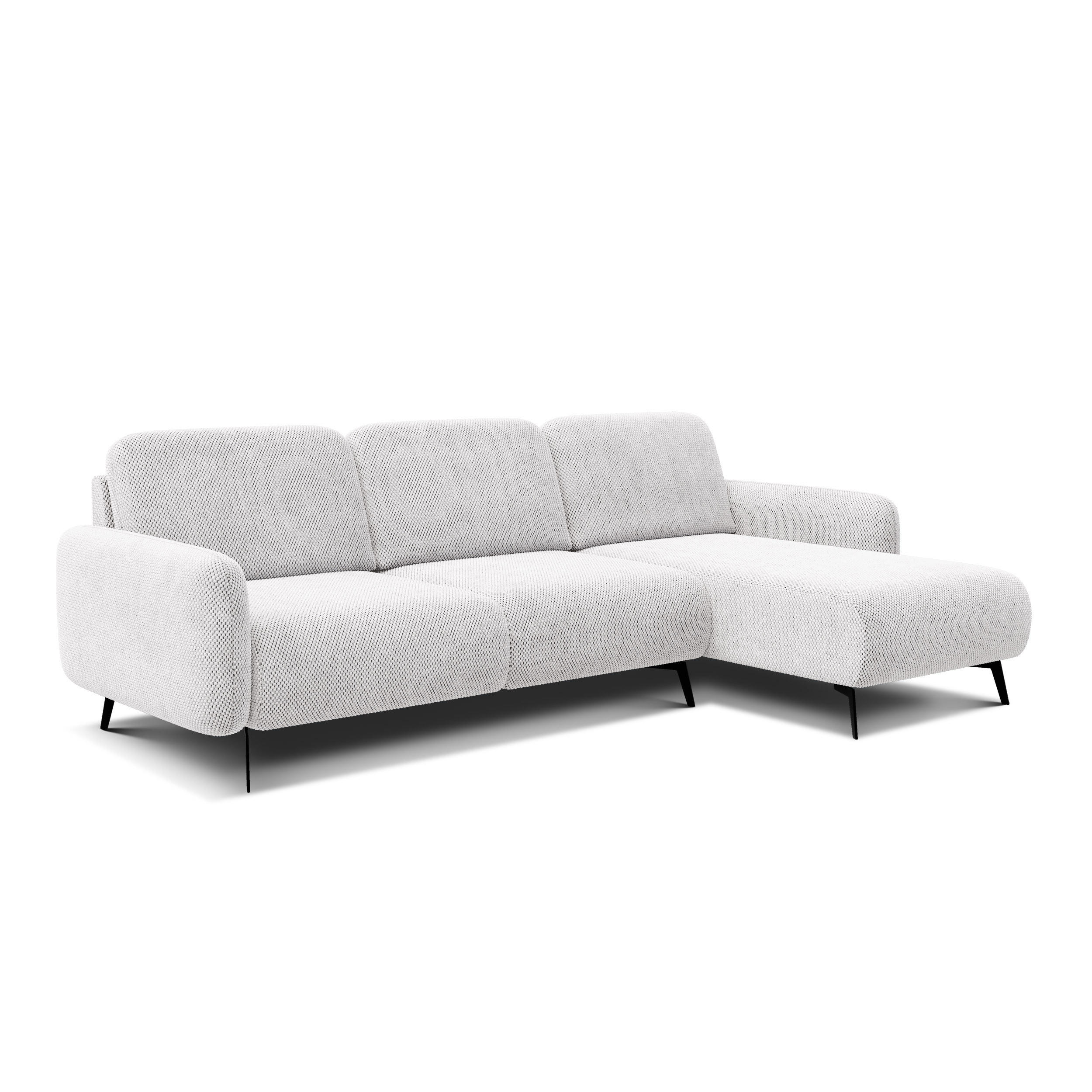 ECKSOFA FEBE 4-Sitzer rechts, creme - Creme/Schwarz, Holz/Textil (264/157cm) - Courtois Laville