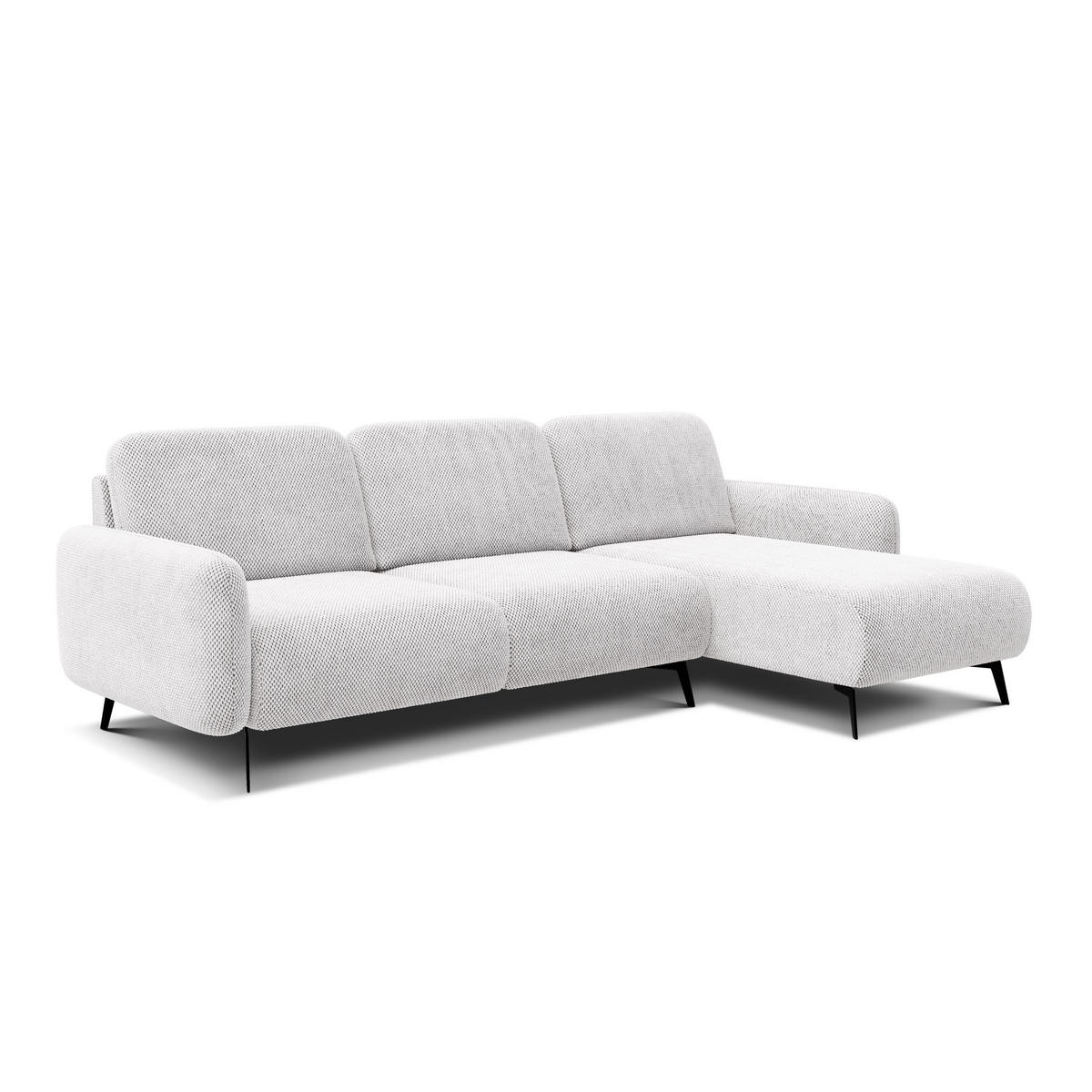 ECKSOFA FEBE 4-Sitzer rechts, creme - Creme/Schwarz, Holz/Textil (264/157cm) - Courtois Laville
