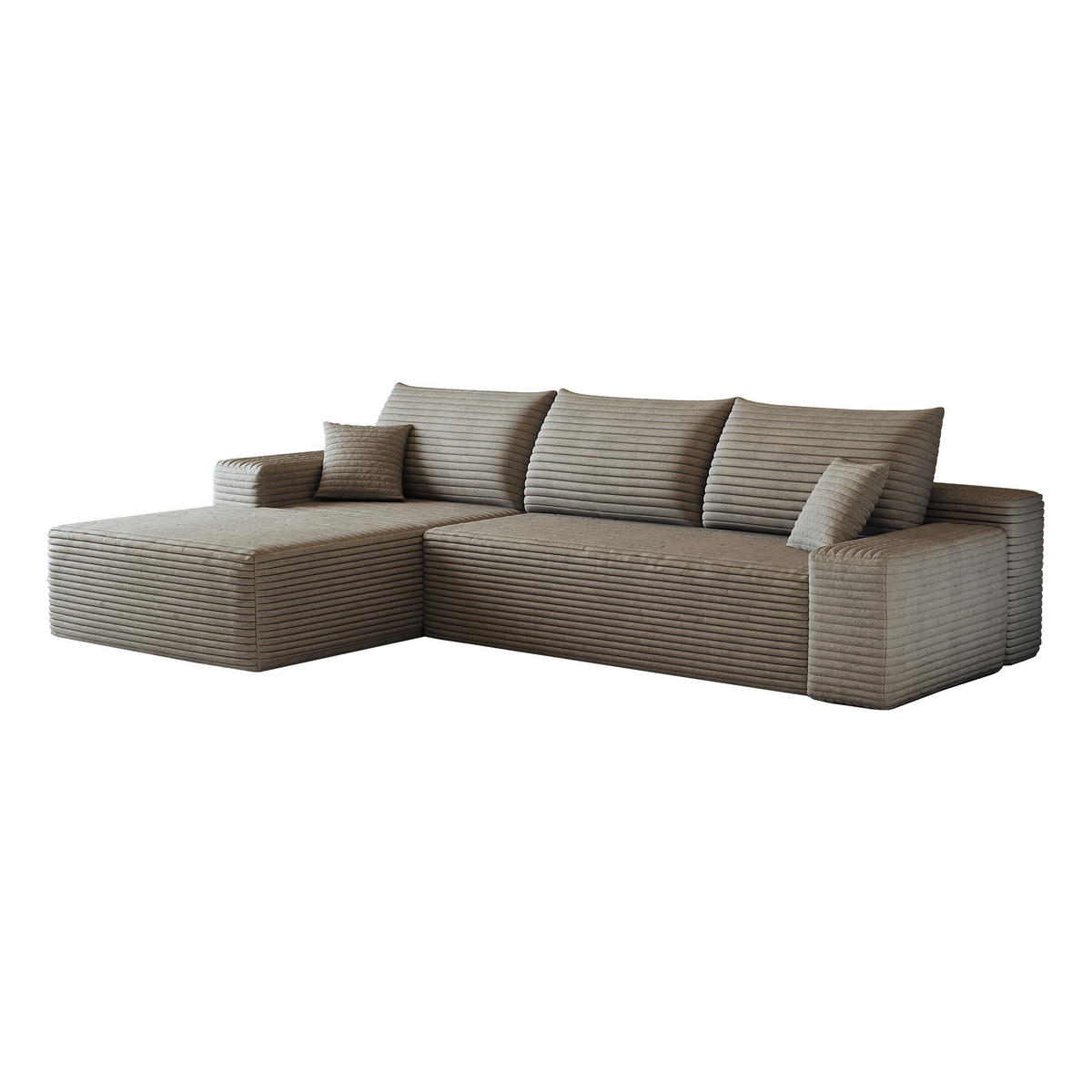 ECKSOFA DE-34857 2-Sitzer Chaiselongue links Camel - Sandfarben, Textil (175/270cm) - ComfortXL