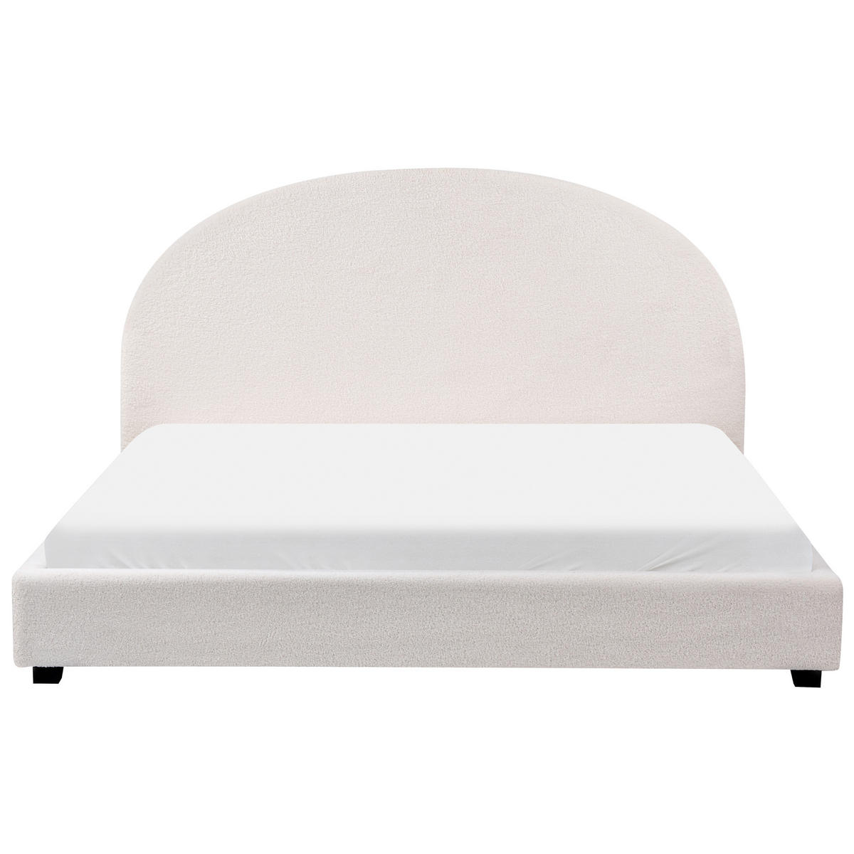 BETT mit Lattenrost 180/200 cm Cremeweiß Vaucluse - Weiß, Textil (180/200cm) - Beliani