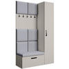 GARDEROBE Margaret I+IV 121/203/43 mit gepolsterten Paneelen - Kaschmir/Schwarz, Holzwerkstoff/Kunststoff (121/203/43cm) - Beautysofa