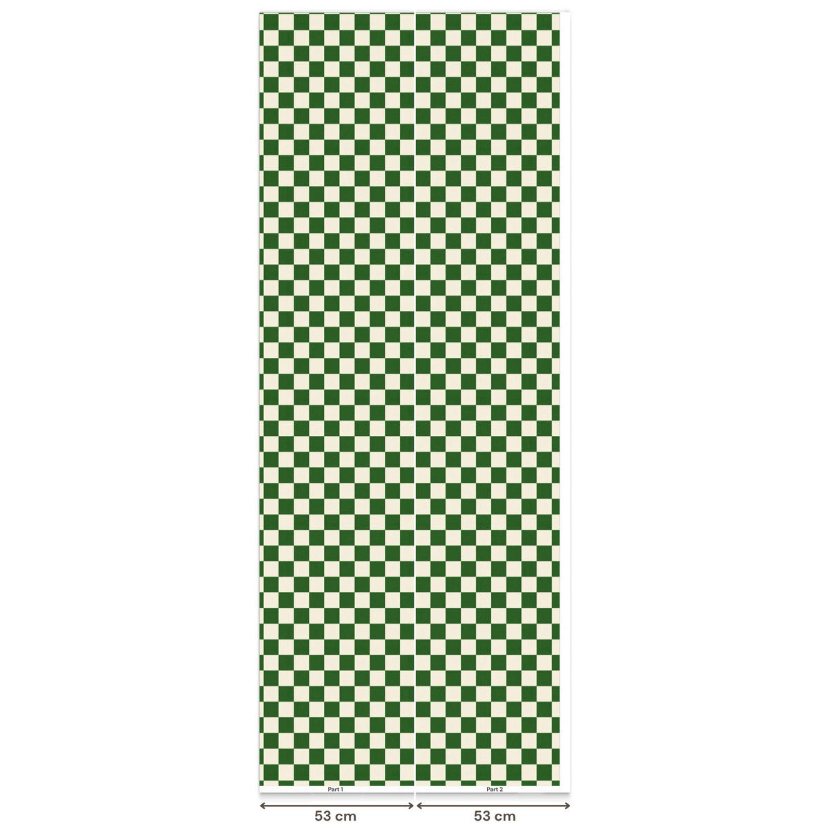 KINDERTAPETE - Schachbrett - Muster - Grün - 100x260 cm - Grün, Papier (100/260cm) - OnlyWow