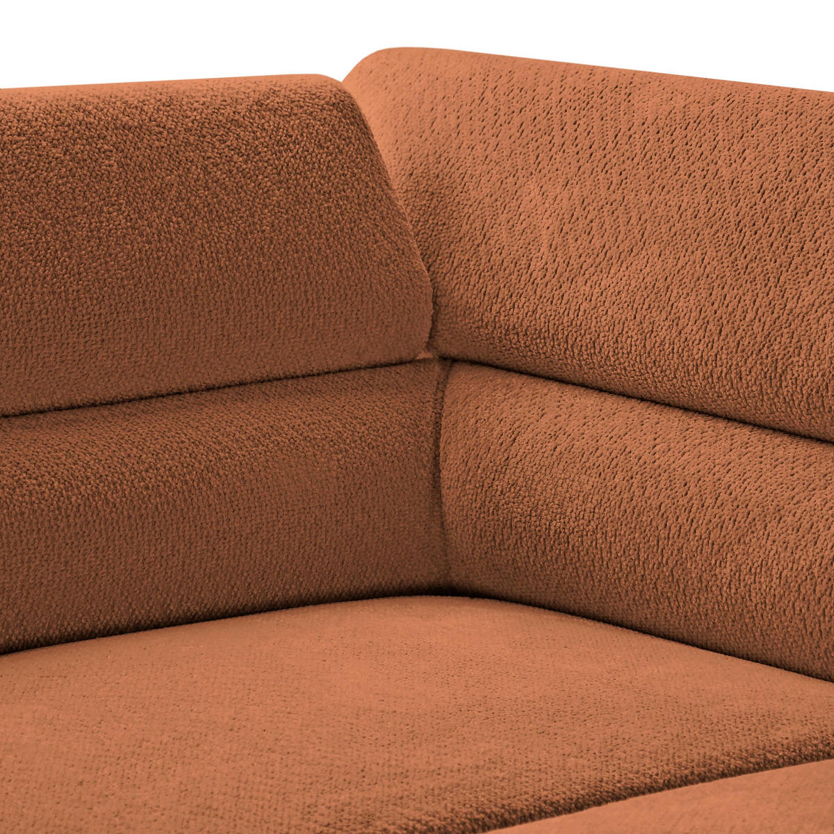 ECKSCHLAFSOFA Mellow mit Bettkasten, Ziegelrot, rechts - Rostfarben/Schwarz, Textil (270/205cm) - Beautysofa