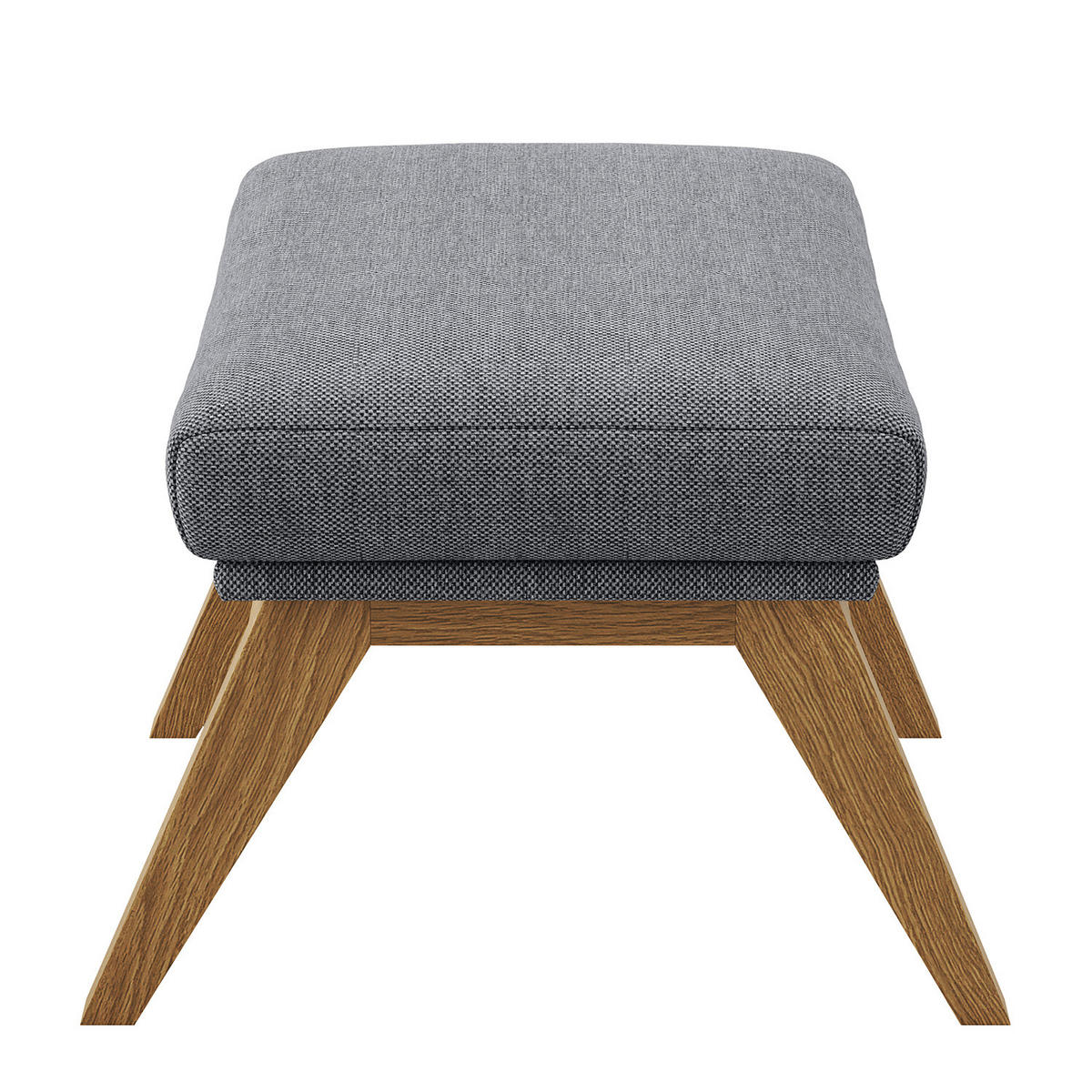 HOCKER mit Holzfüßen - Eichefarben/Grau, Eichenholz/Textil (54/41/41cm) - home24