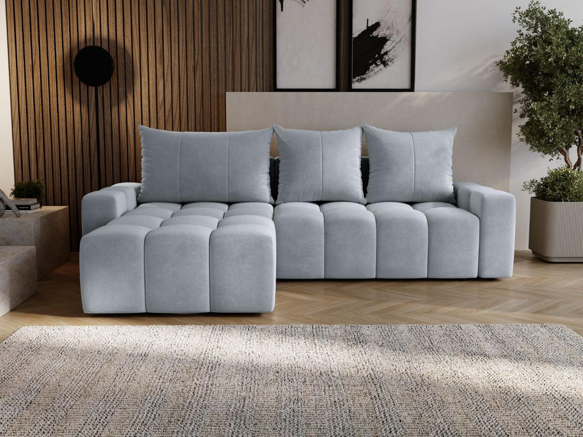 ECKSOFA Bresso Hellgrau - Hellgrau, Holz/Textil (255/168cm) - Graingold