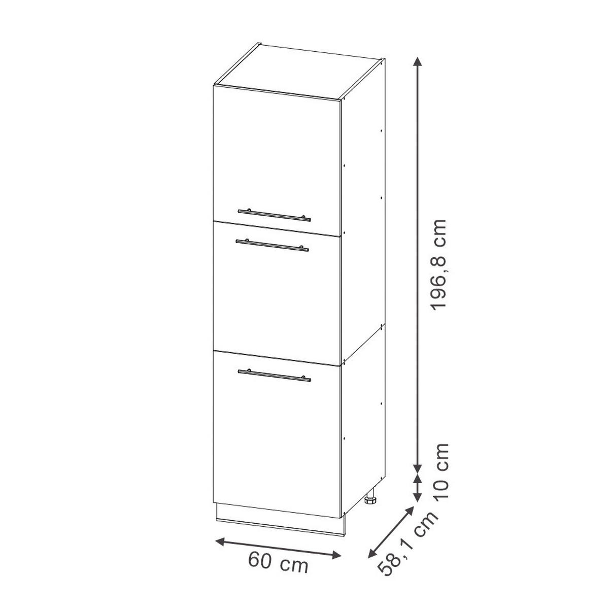 HERDUMBAUSCHRANK Fame-Line Weiß Landhaus 60 cm - Honigeiche/Weiß, Holzwerkstoff (60/206.8/58cm) - Vicco