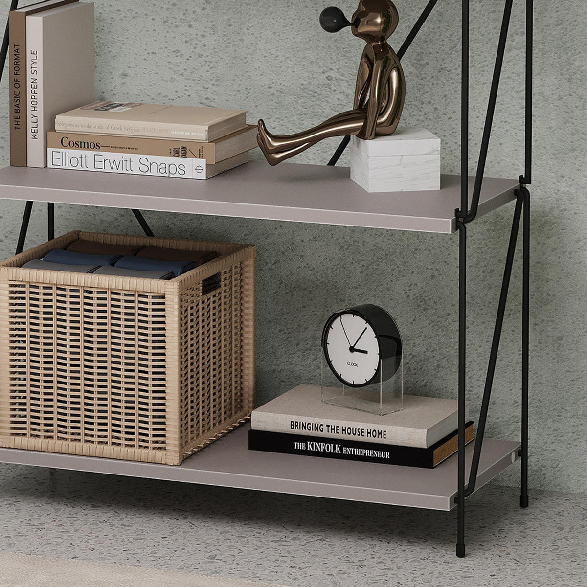 BÜCHERREGAL Ravix Greige/Schwarz 60 x 134.5 cm - Schwarz/Grau, Holzwerkstoff (60/134.5/30cm) - Vicco