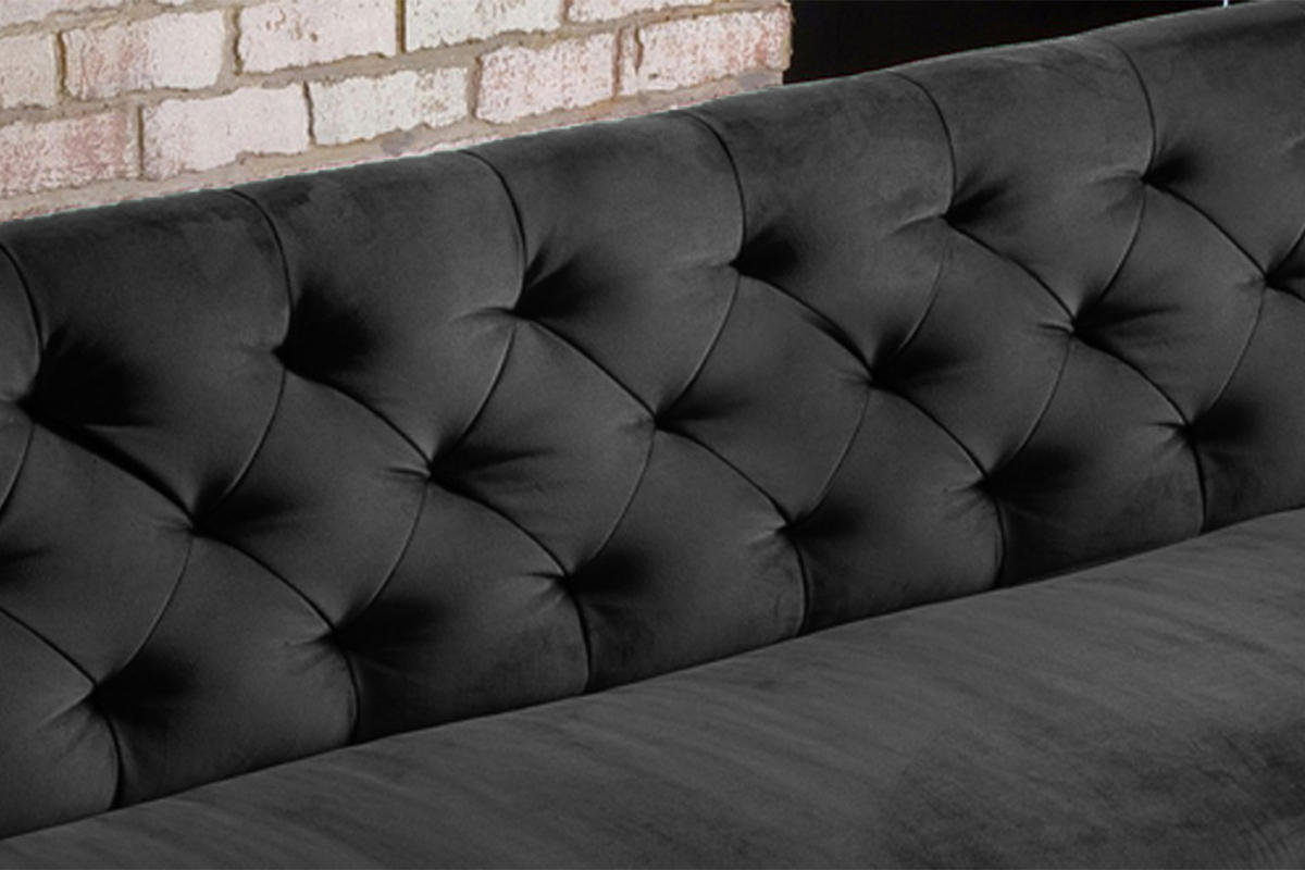ESSZIMMERBANK CHARME Schwarz Velvet - Schwarz, Textil (166/85/68cm) - KAWOLA