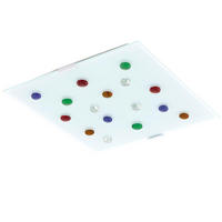 LED DECKENLEUCHTE SANTIAGO 1 Weiß satiniert - Weiß, Glas (29/29/7.5cm)