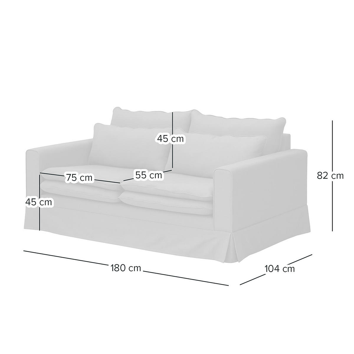2,5-SITZER SOFA mit Husse - Webstoff - Multicolor/Hellgrau, Textil (180/82/104cm) - home24