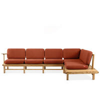 LOUNGESOFA ATREDA rechts - Orange, Holz/Textil (300/80/175cm) - KONSIMO®