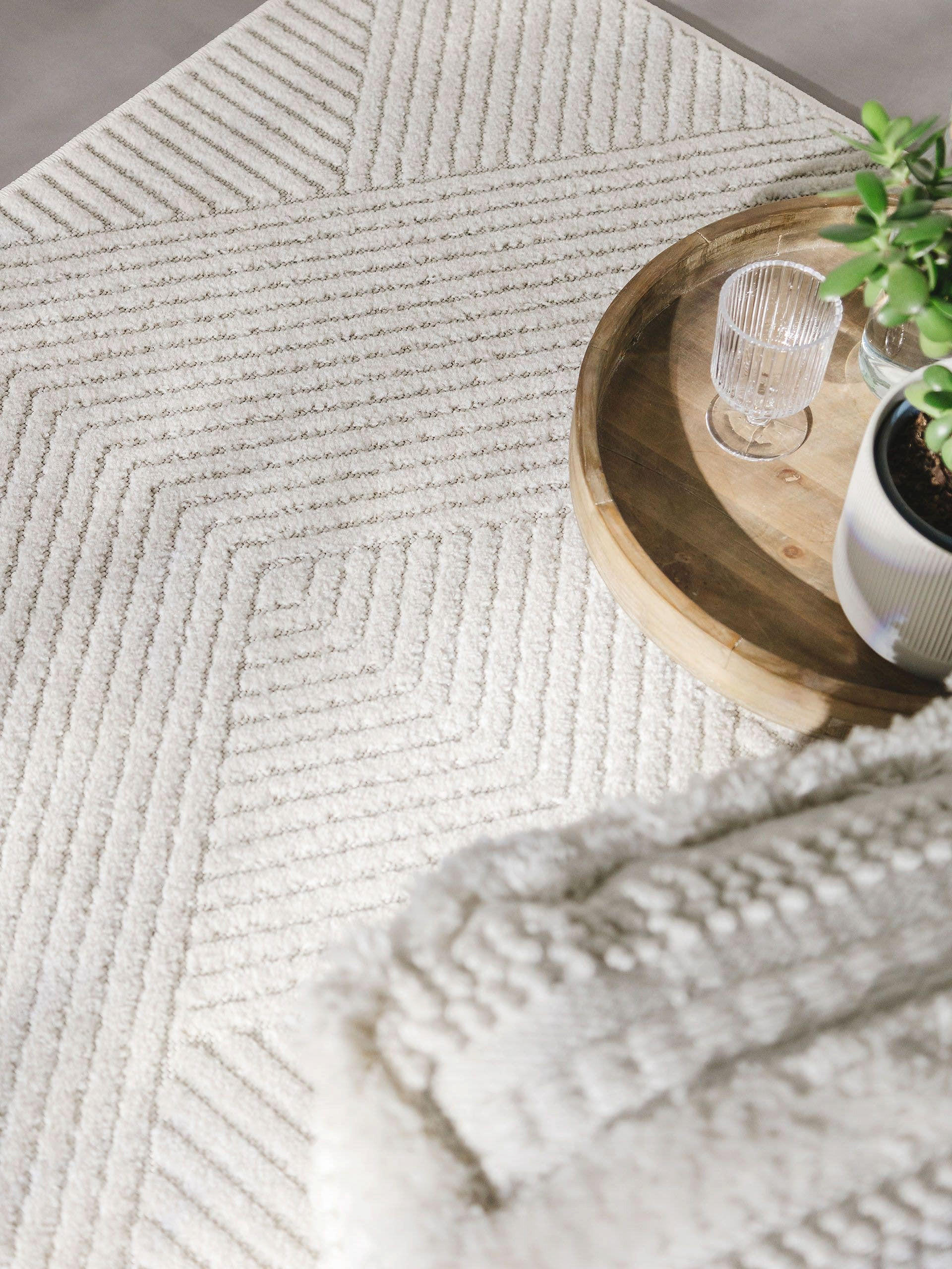 Thumbnail - benuta Pop Outdoorläufer, Creme, Textil, Abstrakt, Rechteckig, 80x240 cm, Oeko-Tex® Standard 100, wasserabweisend, Teppi...