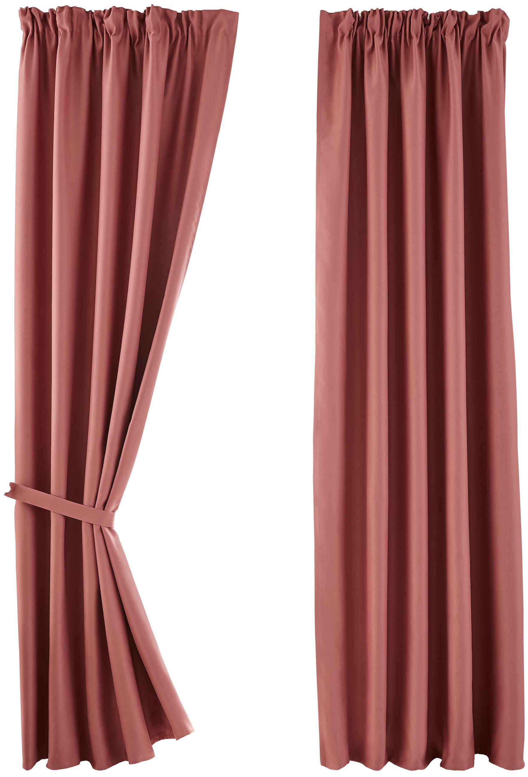 VORHANG 2ER SET NEWYORK HxB 245x295 cm Altrosa - Rosa, Textil (295/245cm) - Gardinenbox