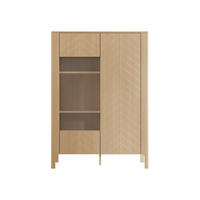 VITRINE Malumi MM03 2D - Eichefarben/Naturfarben, Holzwerkstoff/Metall (103/146/41cm) - MIRJAN24