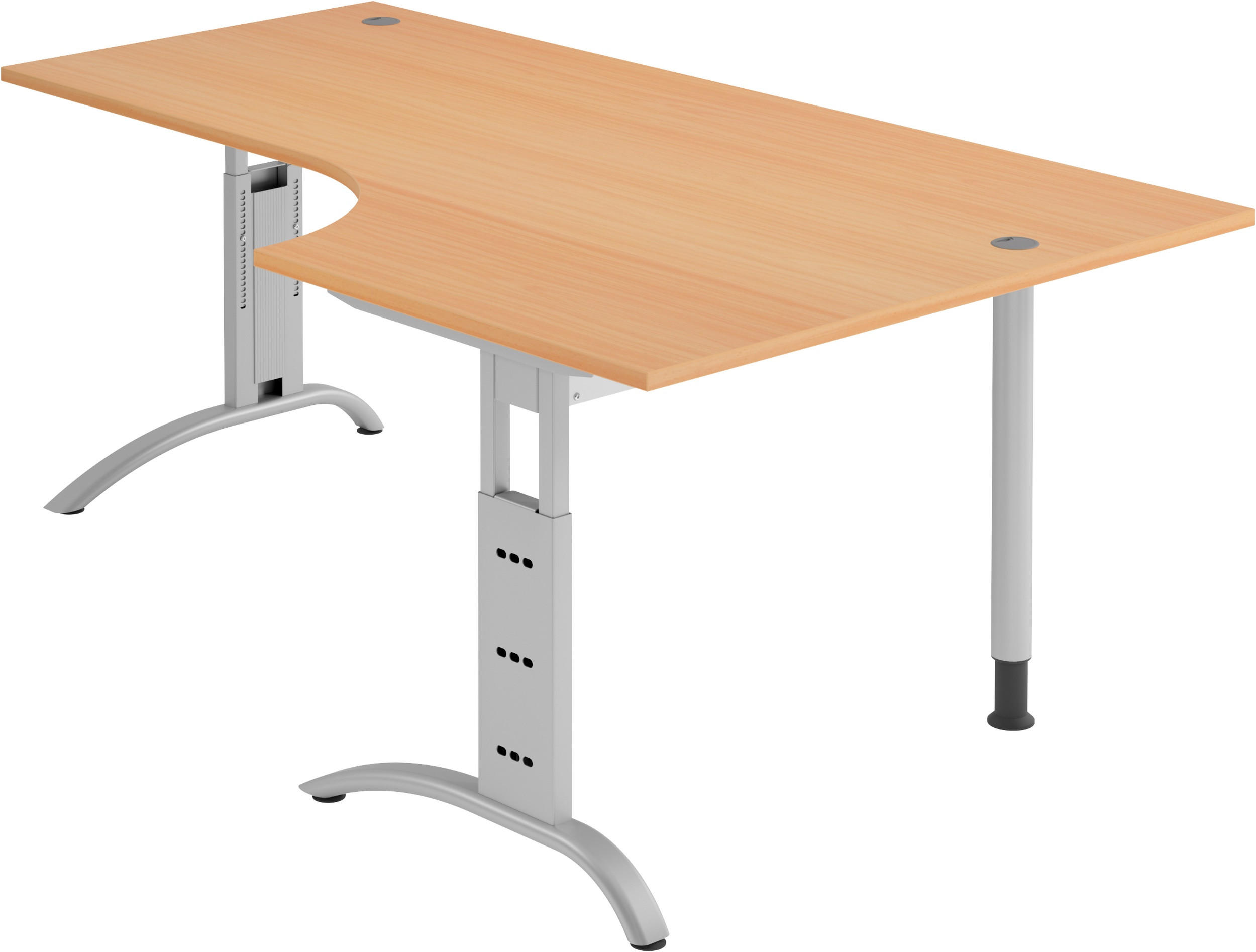 SCHREIBTISCH Serie-F 120/200/74 cm in Buchefarben - Buchefarben, Holzwerkstoff (120/200/74cm) - bümö