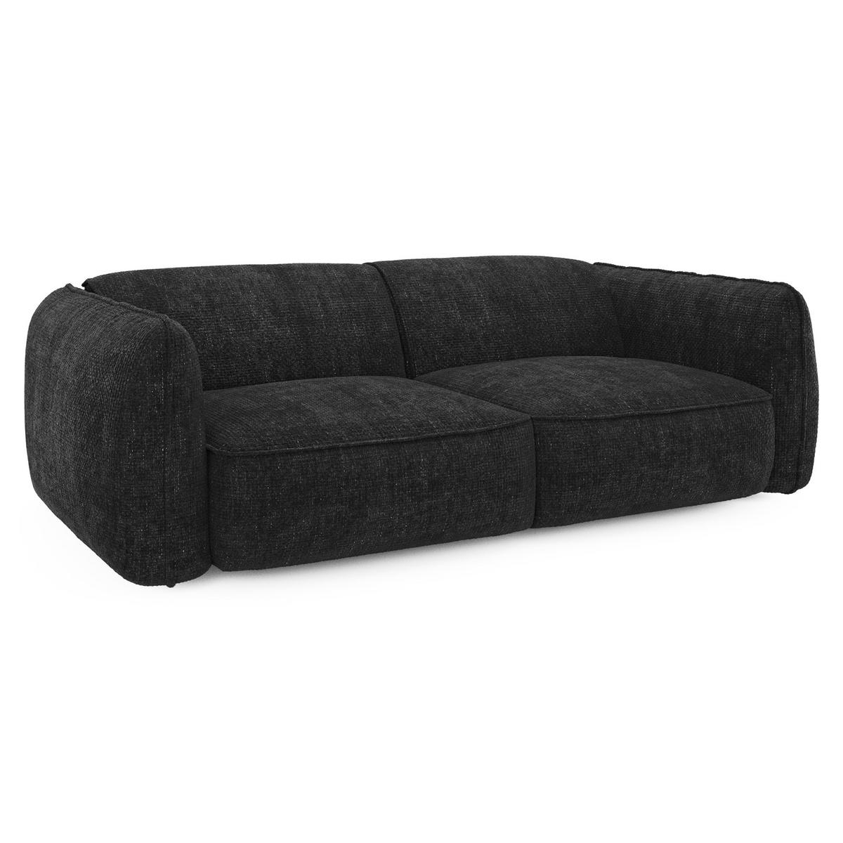 SOFA 4-SITZER Rastervelours Dunkles Anthrazit 230cm - Anthrazit, Textil (230/74/90cm) - Sia Home