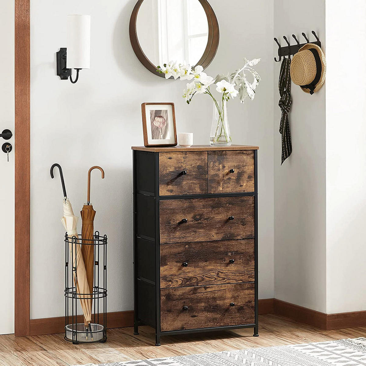 KOMMODE - Braun, Holzwerkstoff (30/90/56cm) - Hansiro
