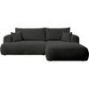 ECKSOFA Ovo Cord mit Cordbezug Dunkelgrau, rechts - Dunkelgrau/Schwarz, Textil (260/165cm) - Selsey