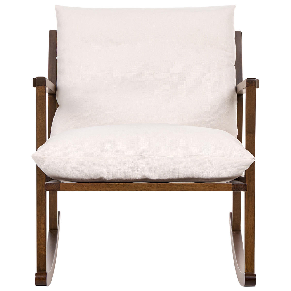 HOUPACÍ KŘESLO Dřevo Hnědé/Světle béžové Kjevik - hnědá/béžová, textil (65/75/75cm) - Beliani