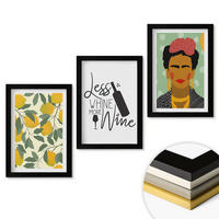 WANDBILDER 3er-Set - 20x30 cm Schwarzer Rahmen - Zitronenweinporträt von Frida - Schwarz, Kunststoff (20/30cm) - ArtPrintCave
