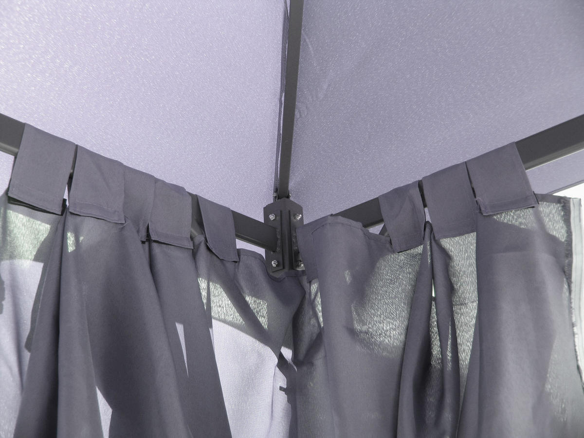 PAVILLON Nizza 3x3m Grau inkl. Seitenwand Set - Grau, Metall (300/263/300cm) - QUICK STAR